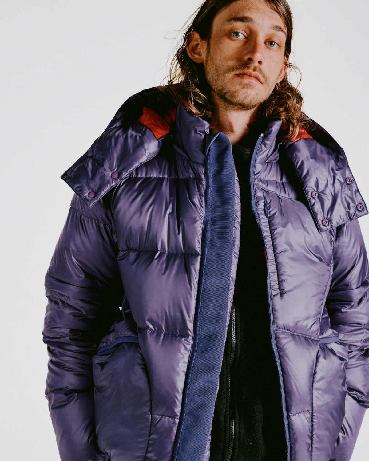 Battenwear x Nanga Eitherway Down Jacket / Purple x Red